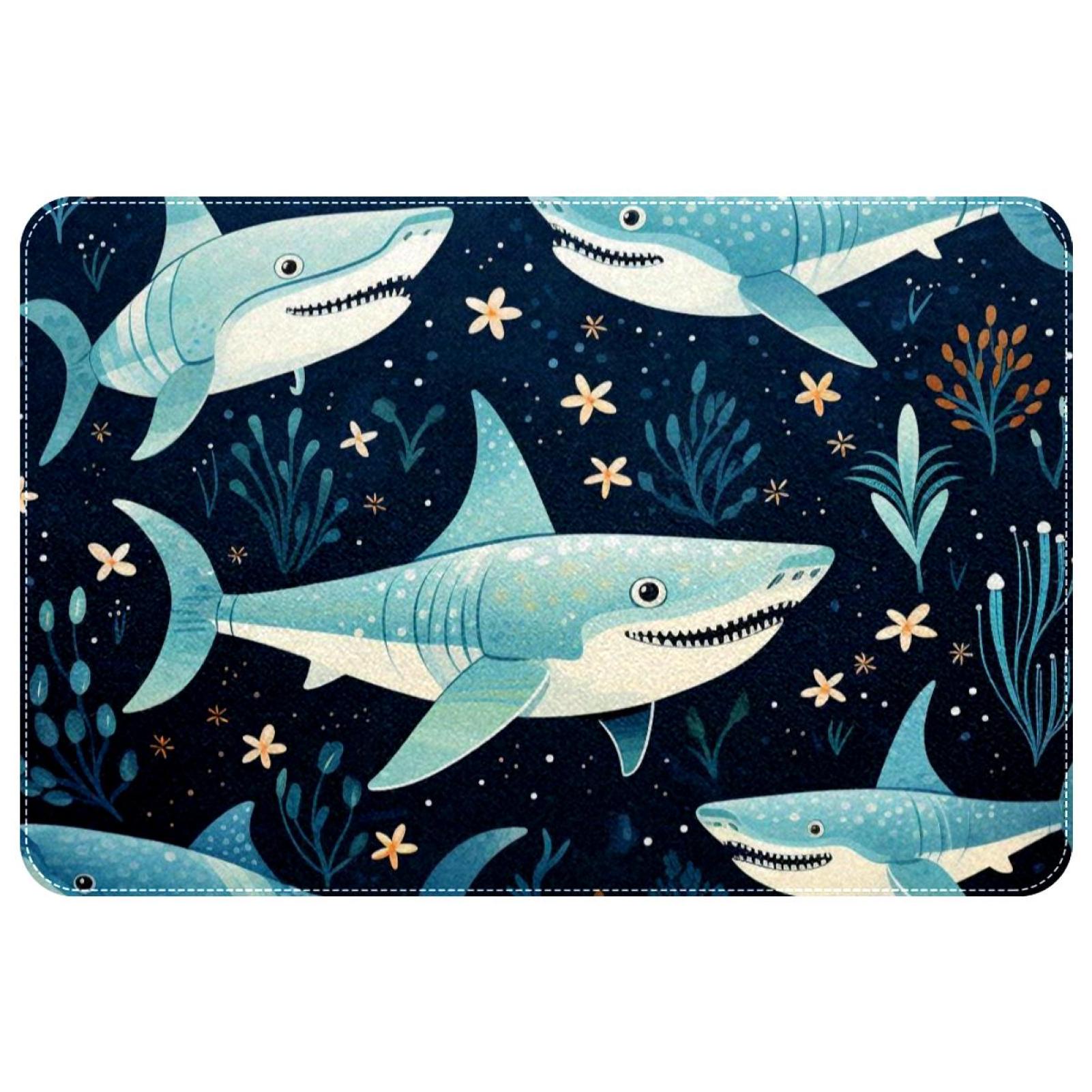 Shark Non-Slip Polyester Door Carpet Bath Rugs Floor Mat Machine ...