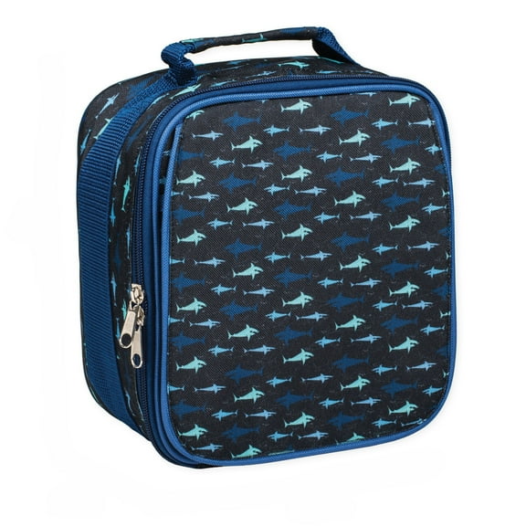 Shark Ocean Blue Water Resistant Zipper Closure Insulated Soft Cooler Lunch Bag