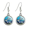 thumbnail image 1 of Shark Ocean Selfie Novelty Dangling Drop Charm Earrings, 1 of 5