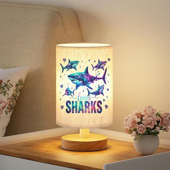 Shark Ocean Table Lamp, Soft Dimmable Bedside Lamp for Bedroom Dorm Home Office, Marine Life Decorative Night Light, Coastal Home Decor Lamp, Perfect Gift for Holidays or Birthdays
