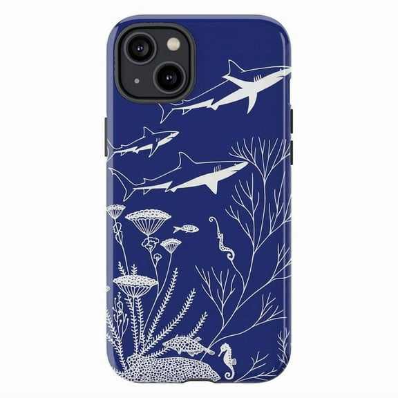 Shark Ocean Touch Case – Dual Layer Phone Case for iPhone 11 12 13 14 15 16 Pro Max – Deep Sea Marine Life Design, Durable & Stylish Cover