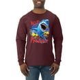 thumbnail image 1 of Shark Ocean Wild Predator Mens Long Sleeve Shirt, Maroon, 2XL, 1 of 3