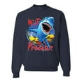 thumbnail image 1 of Shark Ocean Wild Predator Unisex Crewneck Graphic Sweatshirt, Navy, Small, 1 of 3