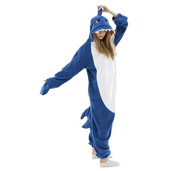 Shark Onesie Adult One Piece Pajamas for Women, Funny Halloween Onesie, Unisex Animal Cosplay Costume Jumpsuit