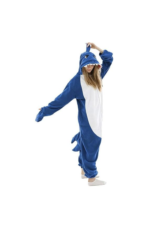 Shark Onesie Adult One Piece Pajamas for Women, Funny Halloween Onesie, Unisex Animal Cosplay Costume Jumpsuit