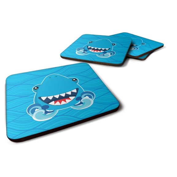 Shark Open Wide in Waves Foam Coaster Set of 4