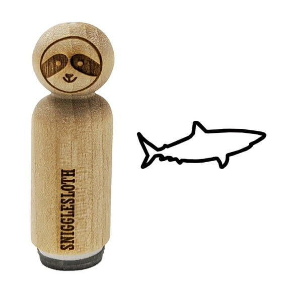 Shark Outline Rubber Stamp for Scrapbooking Crafting Stamping - Medium 1 Inch