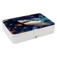 thumbnail image 1 of Shark PU Leather Necklace Organizer Jewelry Boxes Display Case with Removable Compartment, Portable, 1 of 6
