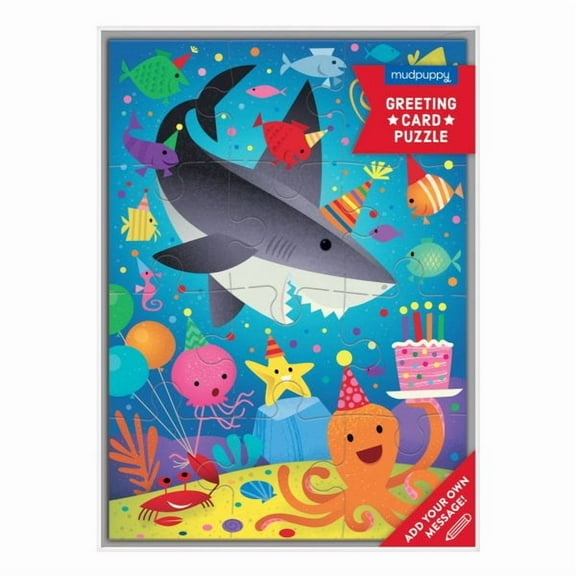Shark Party Greeting Card Puzzle (Jigsaw)