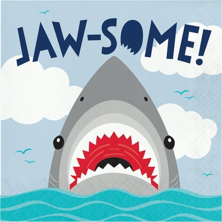 Shark Party Jaw-Some Napkins 48 Count