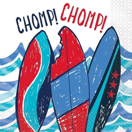 Shark Party Paper Luncheon Napkins, 6.5 in, 16ct