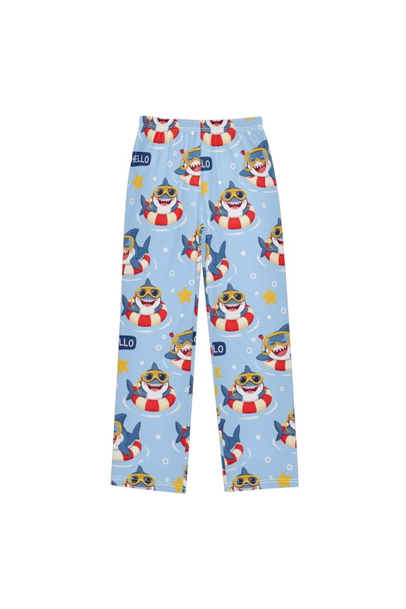 Shark Pattern Pajama Pants Soft Lightweight Lounge Pants Bottoms Sleep Pants Warm Comfy