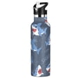 thumbnail image 1 of Shark Pattern Sport Water Bottle for Kids Insulated with Straw for School Outdoor Daily Use, 1 of 6