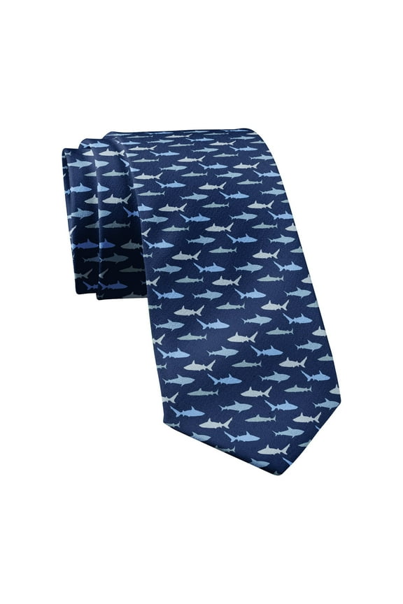 Shark Patterned Necktie Novelty Ties for Men Shark Tie Funny Neckties for Men