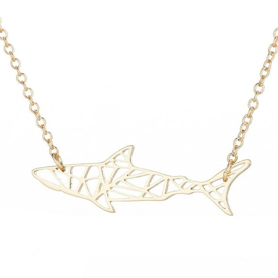 Shark Pendant Necklace Animal Jewelry Necklaces for Women Shark Chain Stainless Steel Shark Charm Pendant Sturdy Solid Pendant