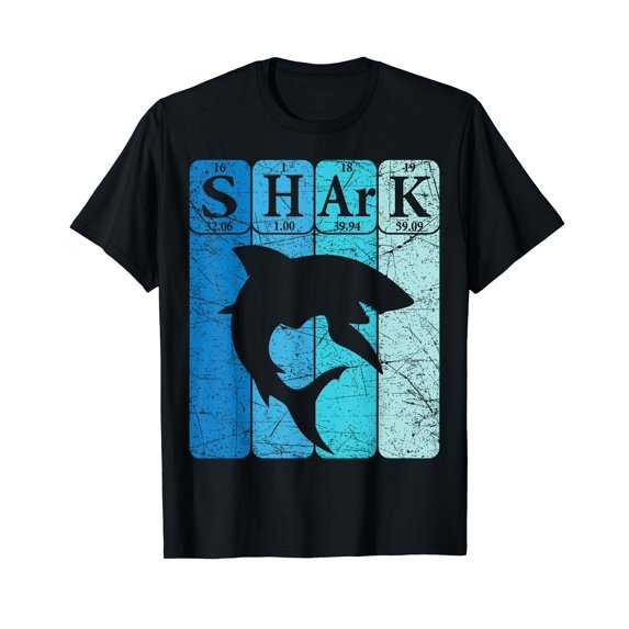 Shark Periodic Table Elements Retro Shark Selachimorphaphile T-Shirt