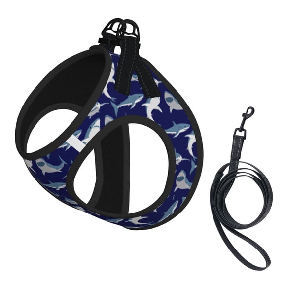 Shark Pet Leash Vest Small Dogs Cats Puppy Harness With Leash Reflective No Choke Small