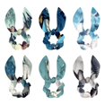 Shark Polyester 6Piece Set Bow Hair Ties with Detachable Rabbit Ears