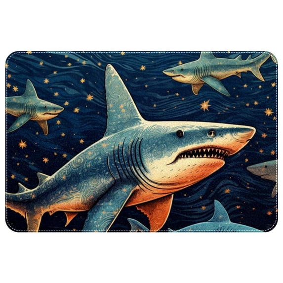 Shark Polyester Non-Slip Game Mat Area Rug Floor Carpet Machine Washable