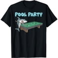 thumbnail image 1 of Shark Pool Party Pun Billiard Summer Beach Pool Player T-Shirt, 1 of 5