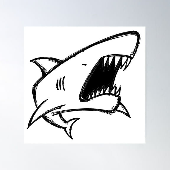 Shark! Poster Wall Art, Modern Wall Decor For Living Room Bedroom, 30x30 UNFRAMED