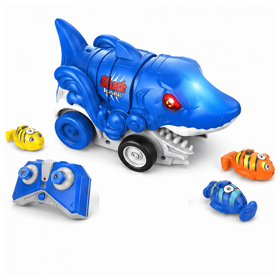 Shark RC Truck Toy Eating 6 Mini Fish Cars, Interactive Snake Racing Vehicle for Kids Ages 3+ Birthday Christmas Gifts