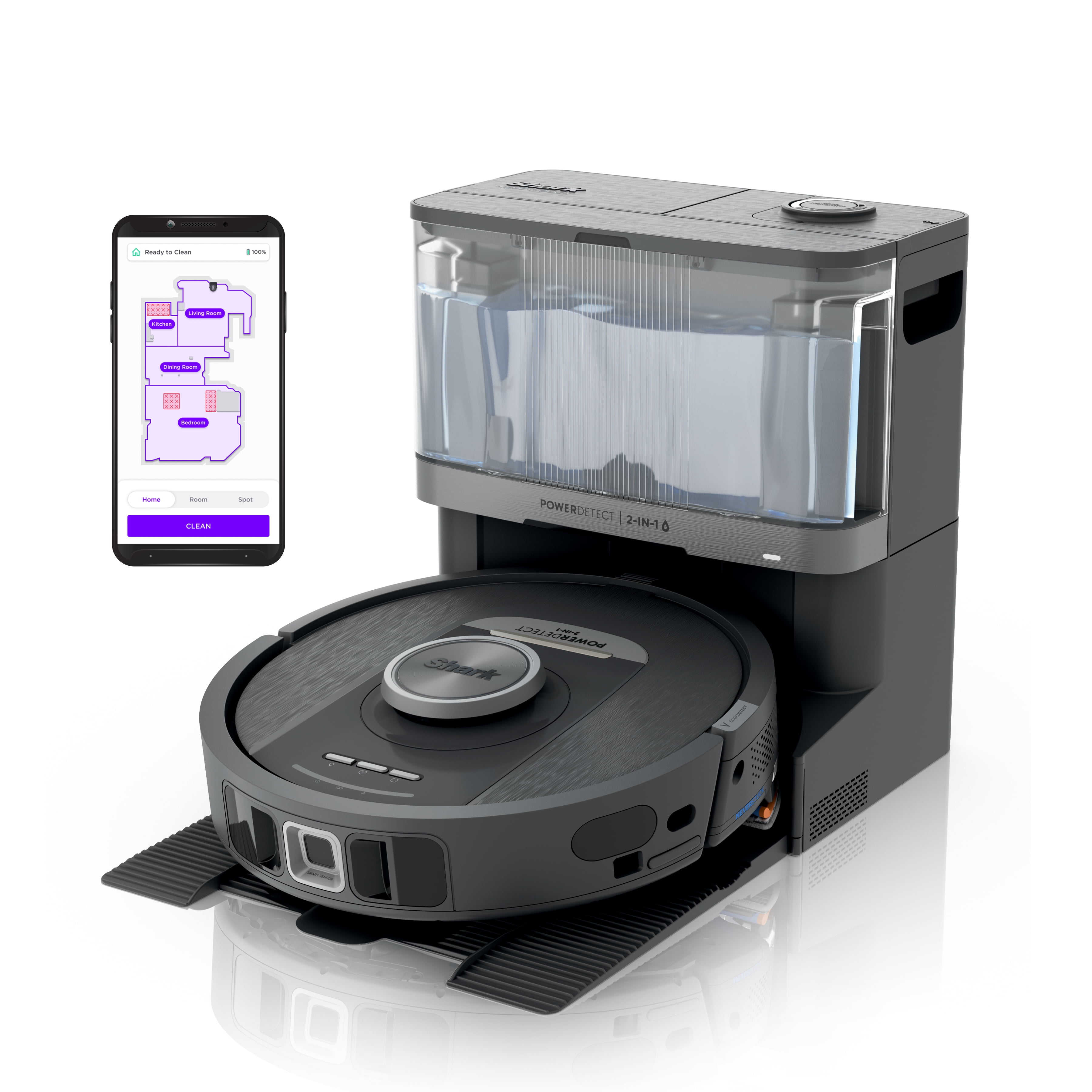 Gaia Gray Cordless 2-in-1 Robot Vacuum and Mop with HEPA Filter