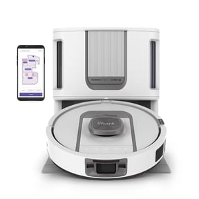 Shark RV2930XE PowerDetect ThermaCharged Robot Vacuum & Mop 2-in-1, Heated Mop Sanitizing NeverTouch Pro Base, Self-Empty, Auto-Wash Mop, Extended Battery, White