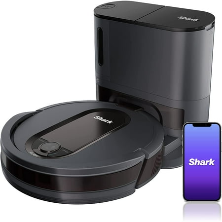 Shark - EZ Robot Vacuum RV912S with Self-Empty Base, Bagless, Wi-Fi - Dark Grey