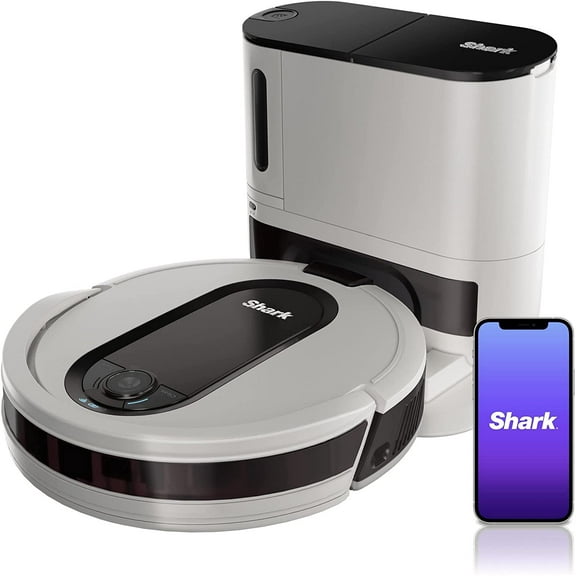 Pre-Owned Shark RV913S Robot Vacuum with Self-Empty Base, Voice/App Control, White