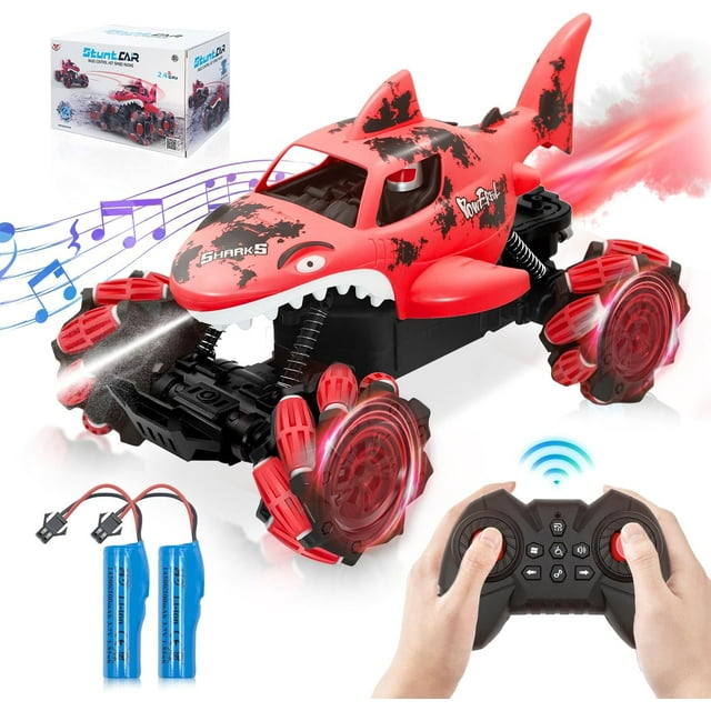 Shark Remote Control Cars for Boys 2.4GHz Water Shooting RC Cars with