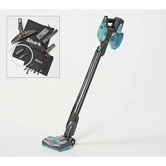 Shark Rocket Ultra-Light Corded Bagless Vacuum for Carpet and Hard Floor Cleaning with Swivel Steering QS301Q, Ice Blue QS301QIB