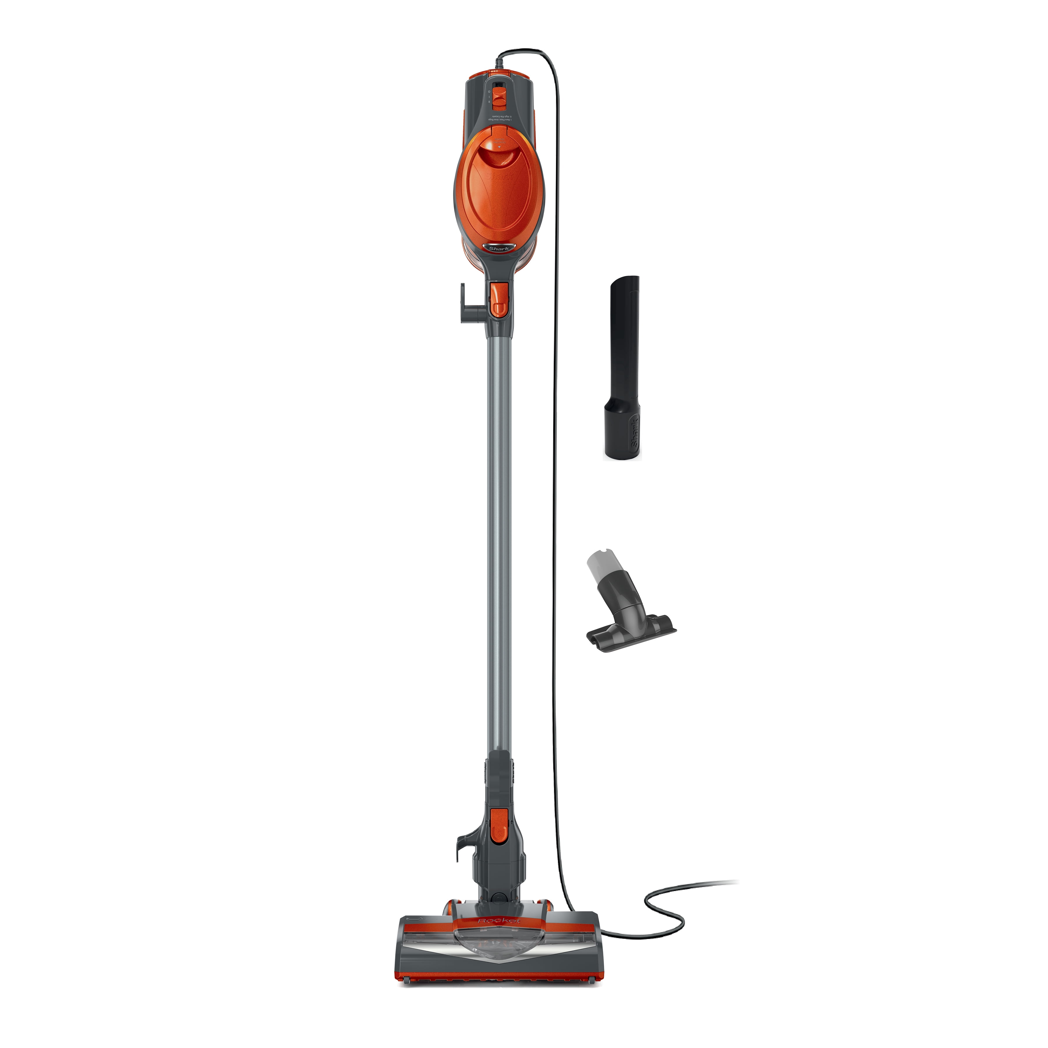 Shark Rocket Ultra-Light Corded Stick Vacuum, Carpet and Hardfloors, Pet Friendly, with Swivel Steering, HV301 Gray/Orange