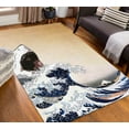 thumbnail image 1 of Shark Rugs, Abstract Rugs, Wave Rugs, Modern Rugs, Saloon Rug, Door Mat, Easy To Clean Rug, Anti-Slip Carpet, Indoor Rug, Gift For Him, 5.2'x7.5' - 160x230 cm, 1 of 4