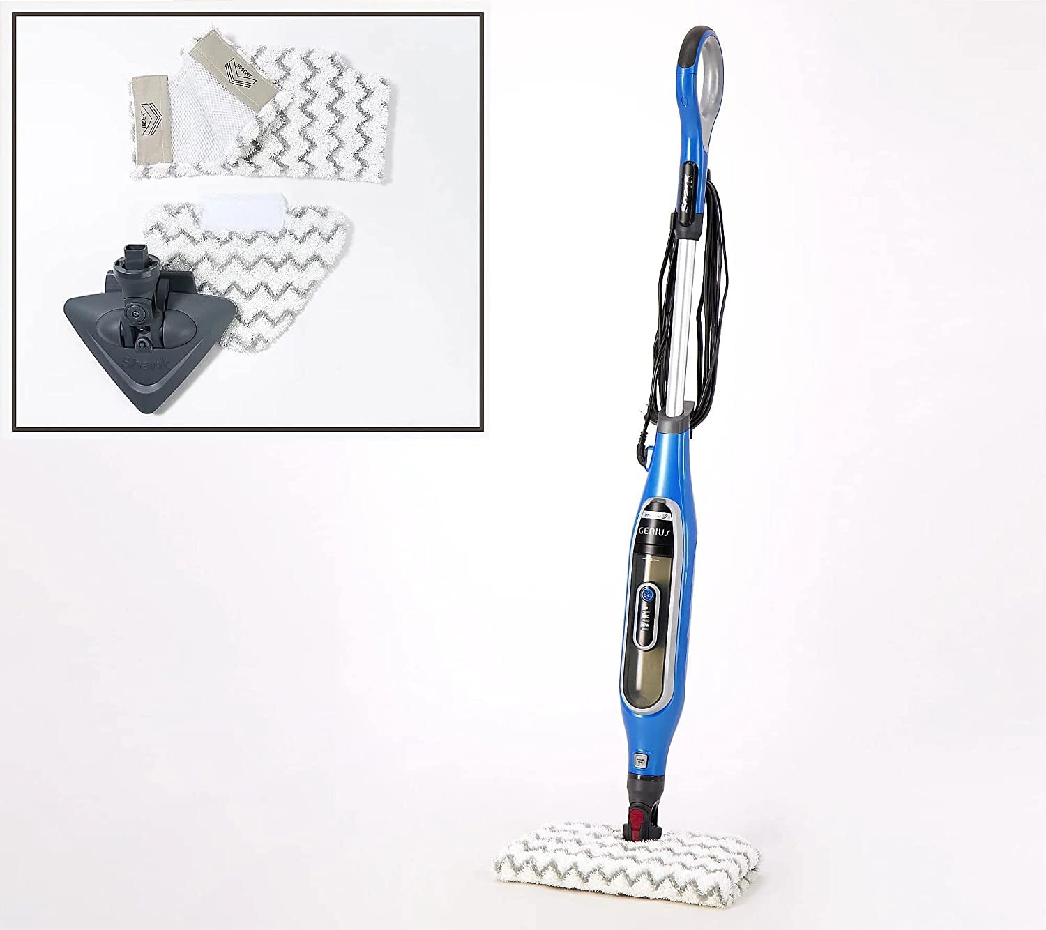 Shark S5003D Genius Hard Floor Cleaning System Pocket Steam Mop, Blue