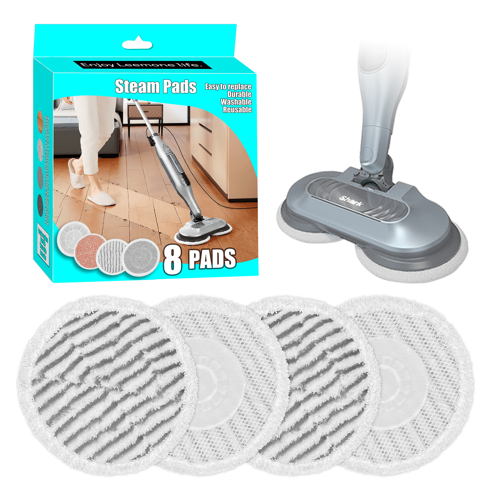 for Black and Decker Steam Mop Pads for Fsmh13e10-gb Fsmh1321-gb - Pack of 3, Size: 27.8