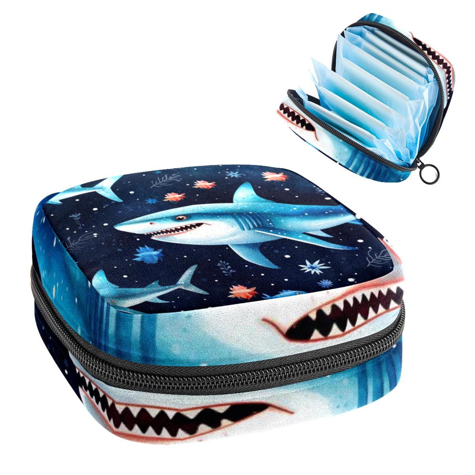 Shark Sanitary Bags Pad Bag Hidden Money Pouch for Travel Small Storage ...