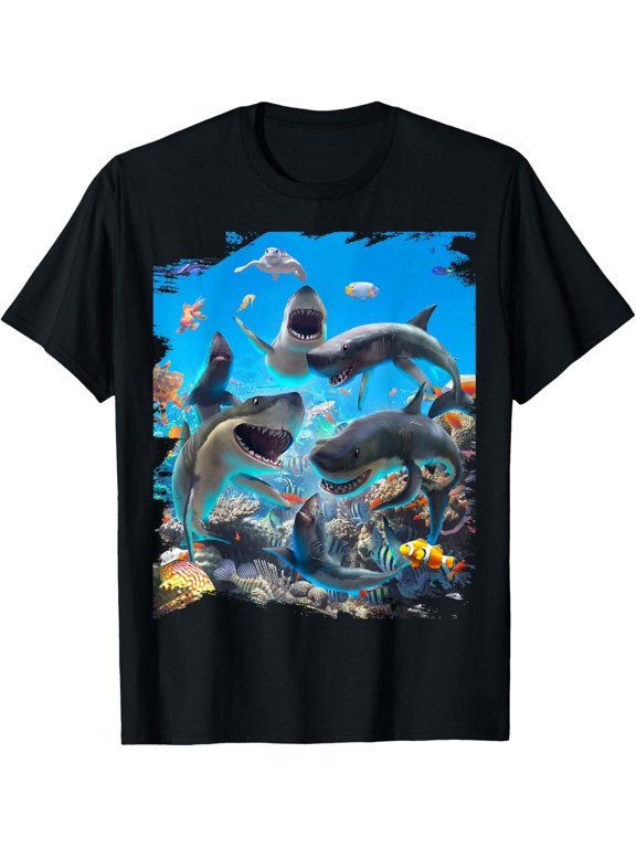 Shark Selfie Sharks Smiling Ocean Beach Cute T Shirt