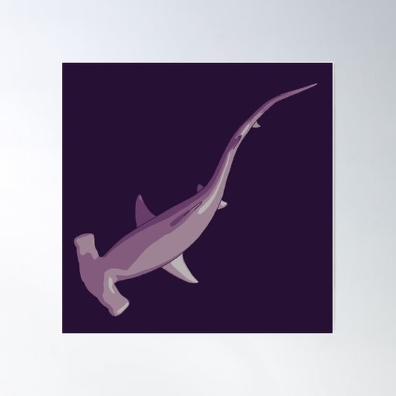 Shark Series - Let’S Play In The Dark - No Text Poster Wall Art, Modern Wall Decor For Living Room Bedroom, 30x30 UNFRAMED