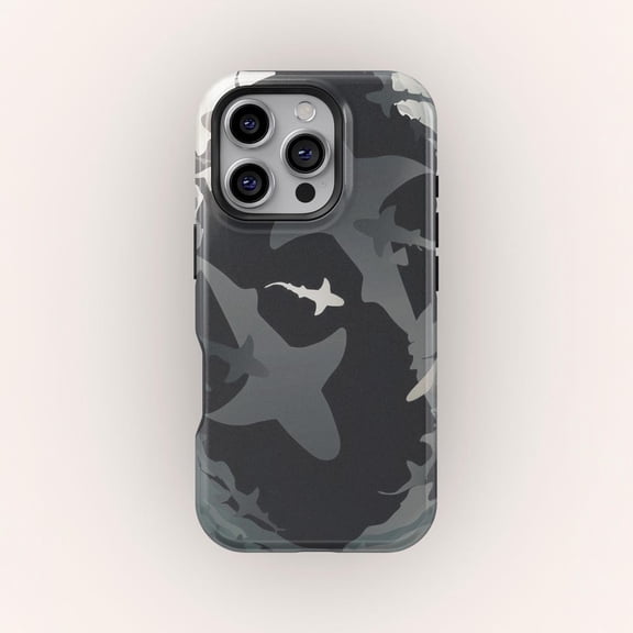 Shark Shadow Ocean Predator Protective Phone Case with iPhone 17 to 11 Pro Max