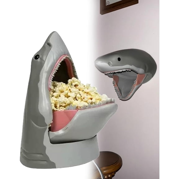 Shark-Shaped Storage Box & Popcorn Bucket, 2026 New Fun Snack Container for Movie Nights, Reusable Popcorn & Candy Bucket for Home Parties and Decor