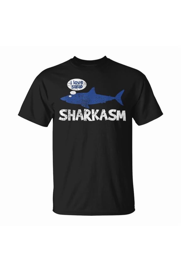 Shark Sharkasm Marine Biology Vintage Graphic Cotton T-Shirt Unisex Adult Soft Breathable Tee Casual Wear Comfortable Everyday Outfit, Size 3XL, Color Black