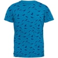 thumbnail image 1 of Shark Sharks Outline Repeat Pattern Mens T Shirt Sapphire X-LG, 1 of 2