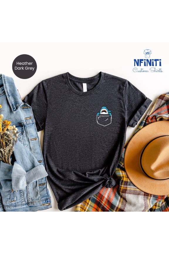 Shark Shirt, Shark, Cute Shark Tee, Shark Pocket Shirt, Little Shark T-Shirt, Toddler Shark Shirt, Shark Shirt for Gift, Shark Shirt All Size S-5Xl