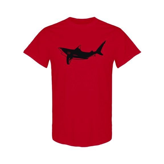 Shark Silhouette Design T-Shirt Men -Image by Shutterstock, Male 3X-Large