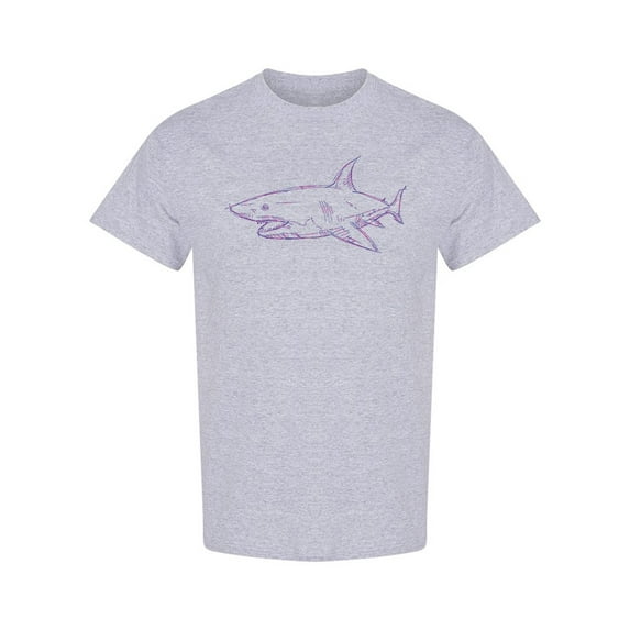 Shark Sketch Graphic T-Shirt Men -Image by Shutterstock, Male Medium