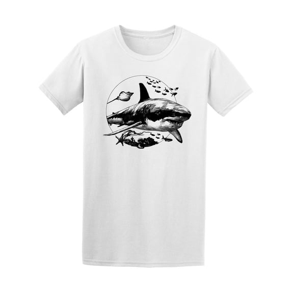 Shark Sketch In Circle Tee Men's -Image by Shutterstock