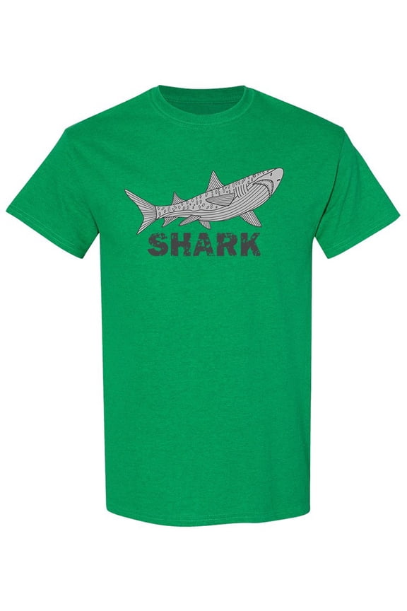 Shark Slogan T-Shirt Men -Image by Shutterstock, Male Small