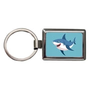 Shark Smiling Metal Rectangle Keychain