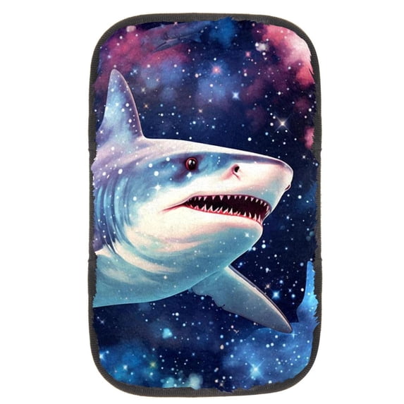 Shark Soft Furry Printed 12.5x8.2 Inch Armrest Cover for Car, Armrest Accessories